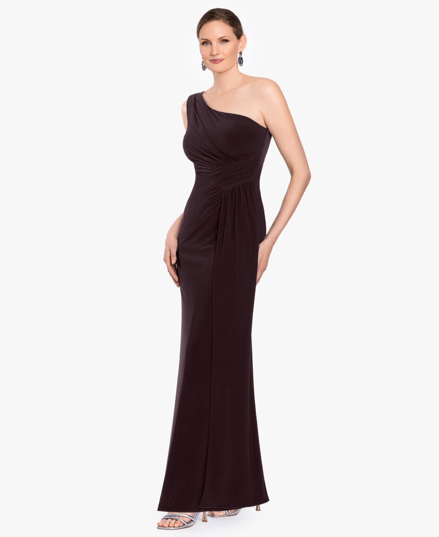 Women’s One-Shoulder Ruched Draped Dress