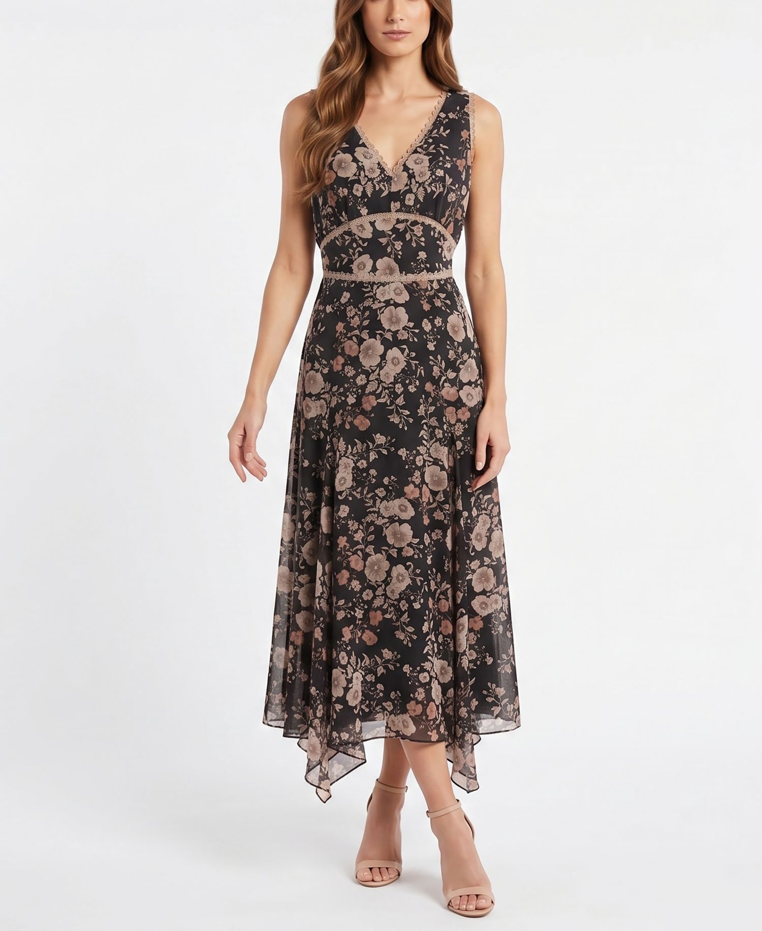 Women's Handkerchief Hem Floral Dress