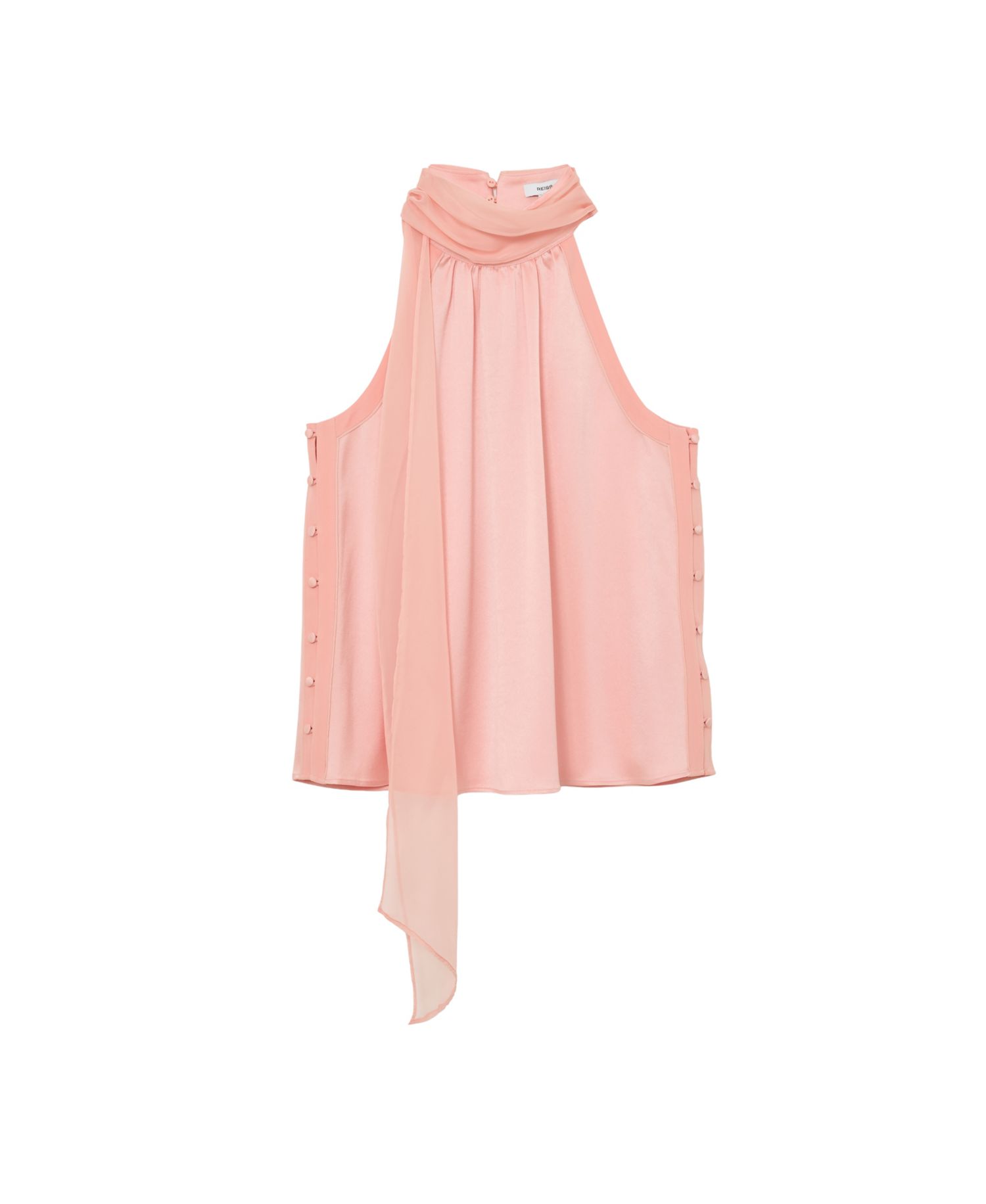 Women's Andrea Satin Sleeveless Scarf-Neck Top