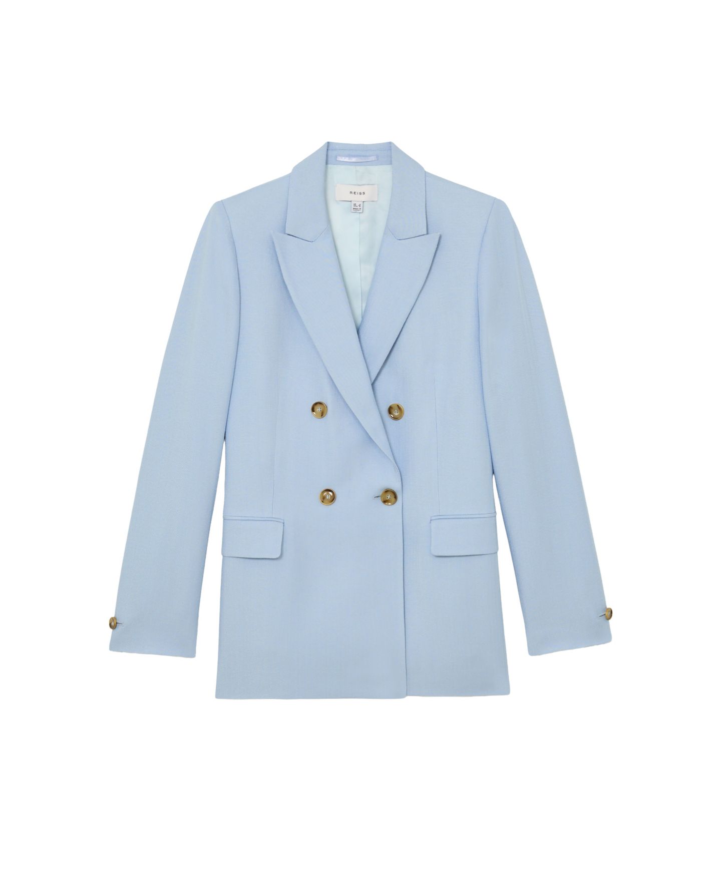 Женский пиджак REISS Double-Breasted Peak-Lapel Suit Blazer, цвет: Синий — фото 4
