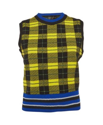 Women's Plaid Knit Vest Sweater