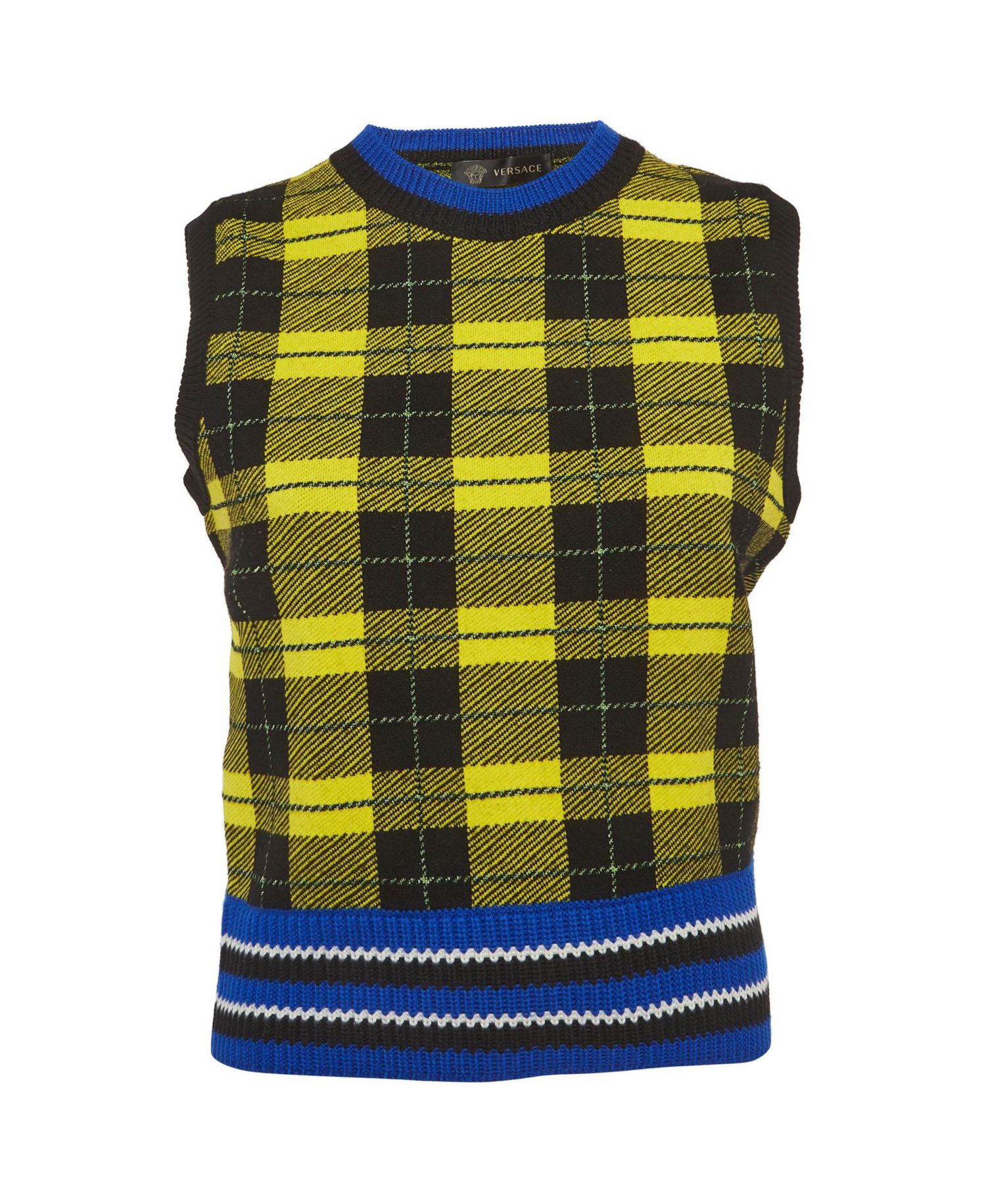 Women's Plaid Knit Vest Sweater