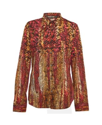 Women's Abstract Print Cotton Long Sleeve Shirt