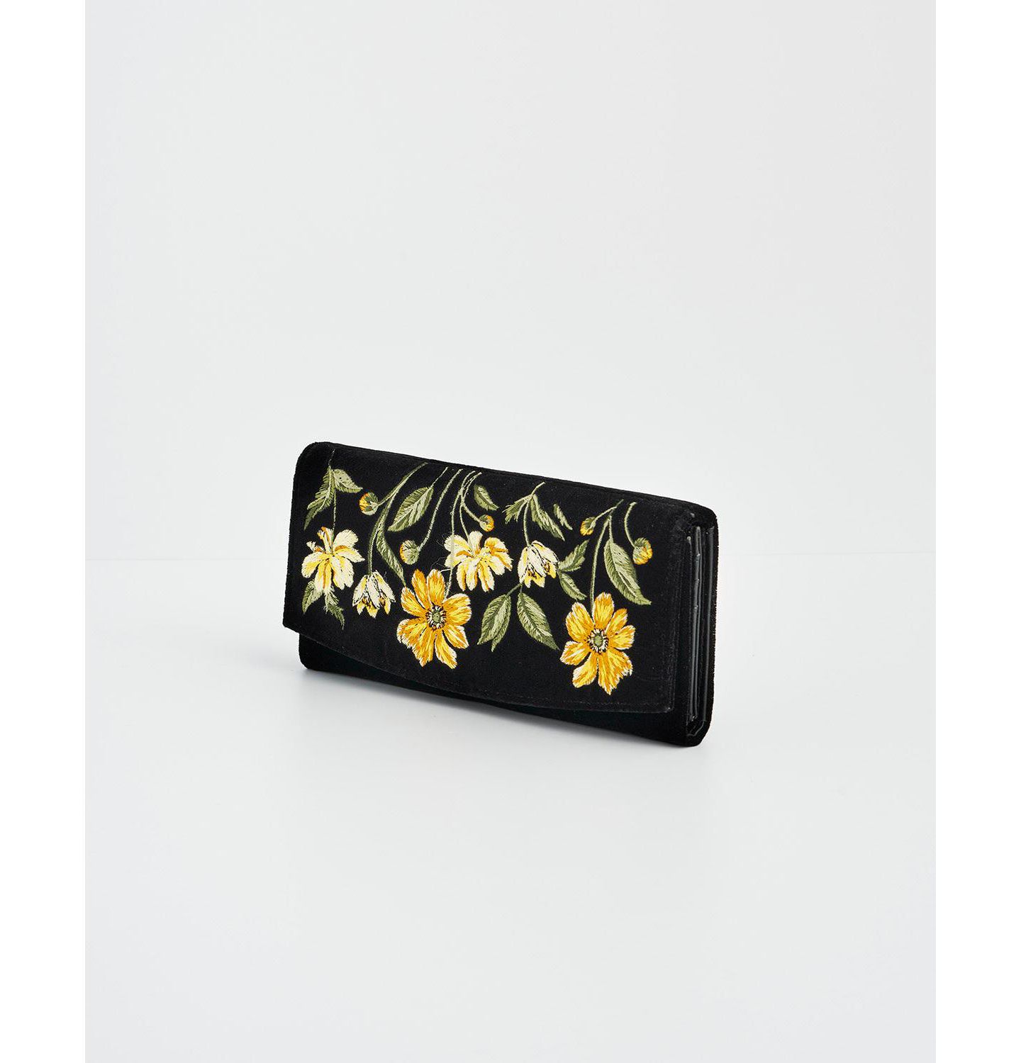 Женская сумка Fable England Botanical Velvet Embroidered Purse Large, цвет: Чёрный — фото 6