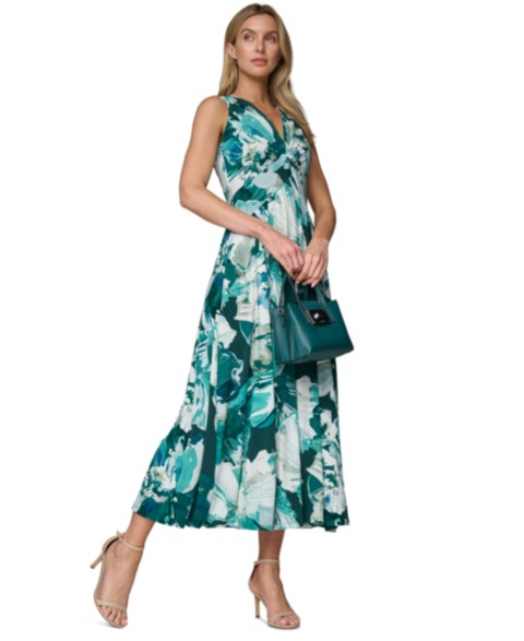 Женские Calvin Klein Petite Twist Front Printed Midi Dress