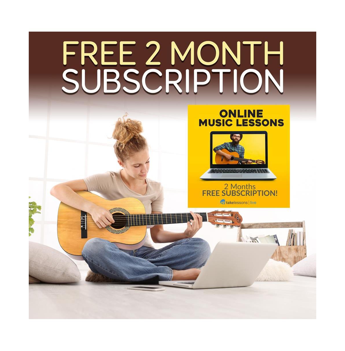 Pyle 34" Classical Guitar Kit - Includes Digital Tuner, Gig Bag, and Accessories (PGACLS40)