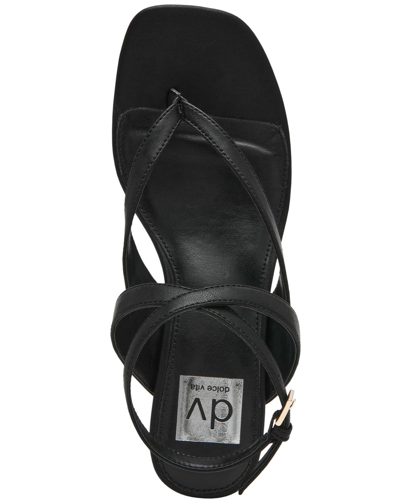 Женские сандалии DV Dolce Vita Resst Thong Strappy Dress Sandals, цвет: Чёрный гладкий — фото 4