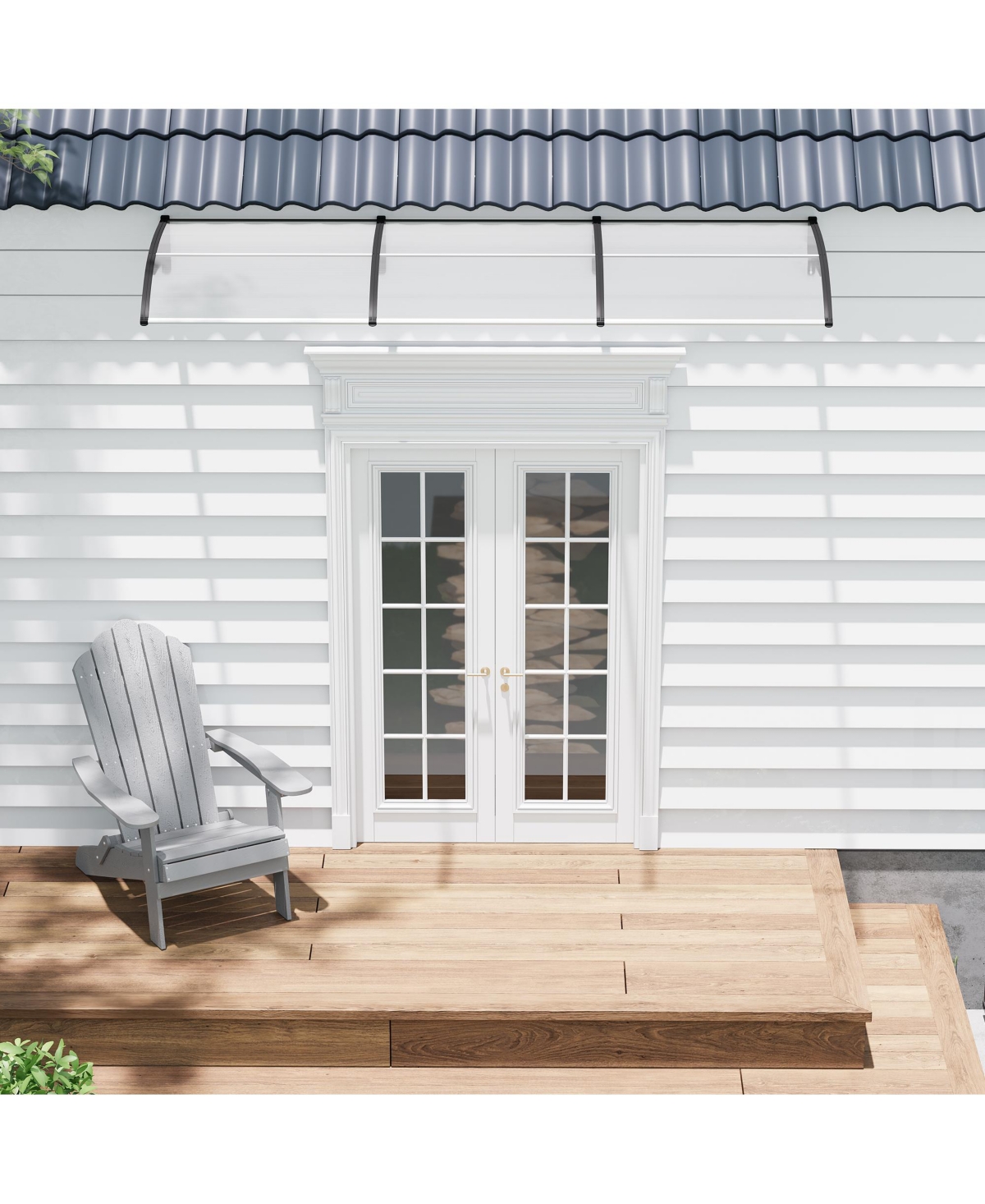 gaomon 40"x120" Window Awning Canopy Exterior, Polycarbonate Cover, for Door Entrance, Clear