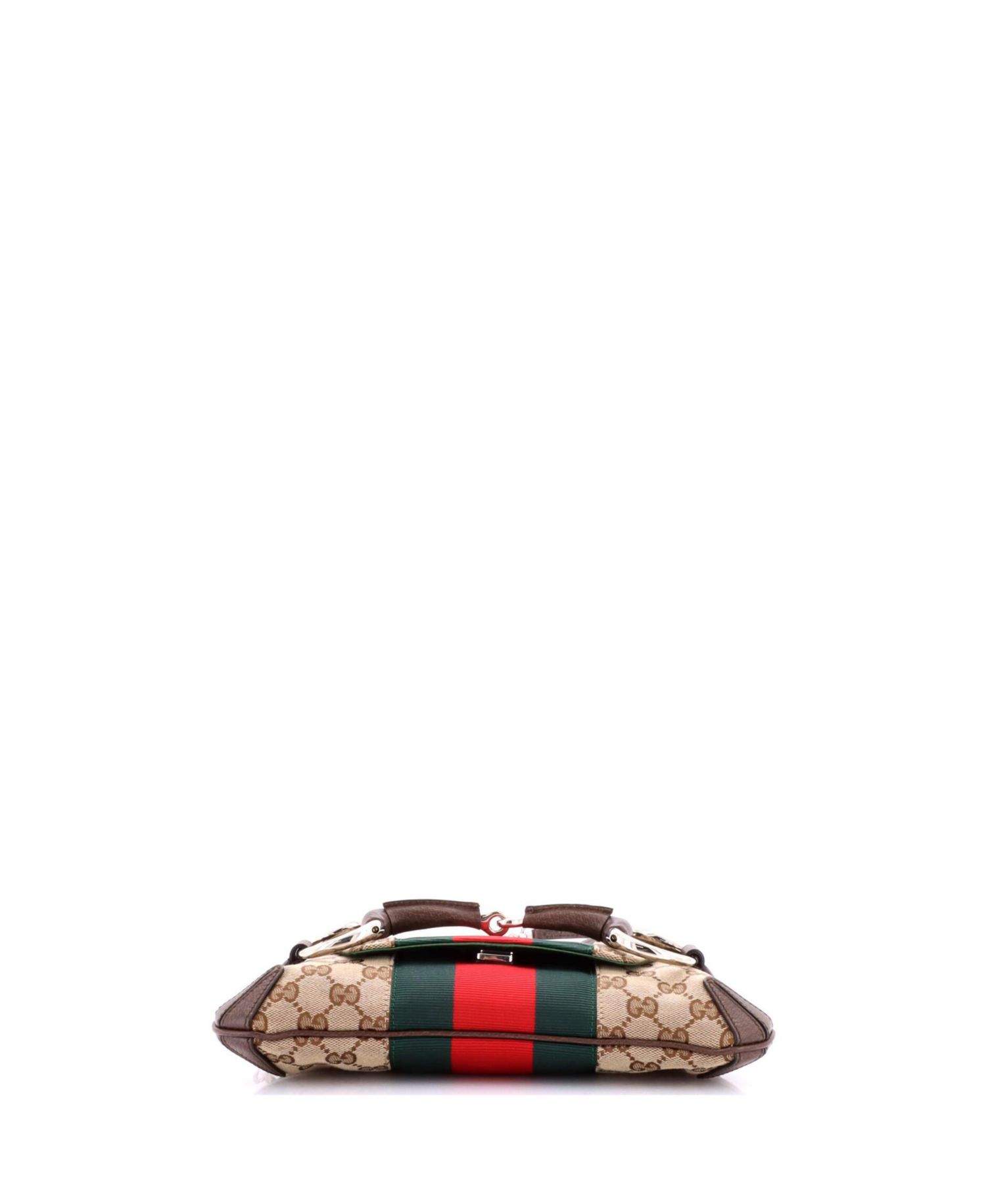 Small Horsebit NM Web Chain Clutch GG Canvas