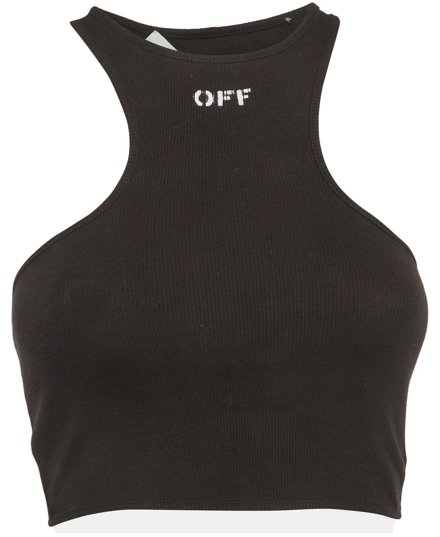 Women's Logo Print Rib Knit Racer Back Tank Top