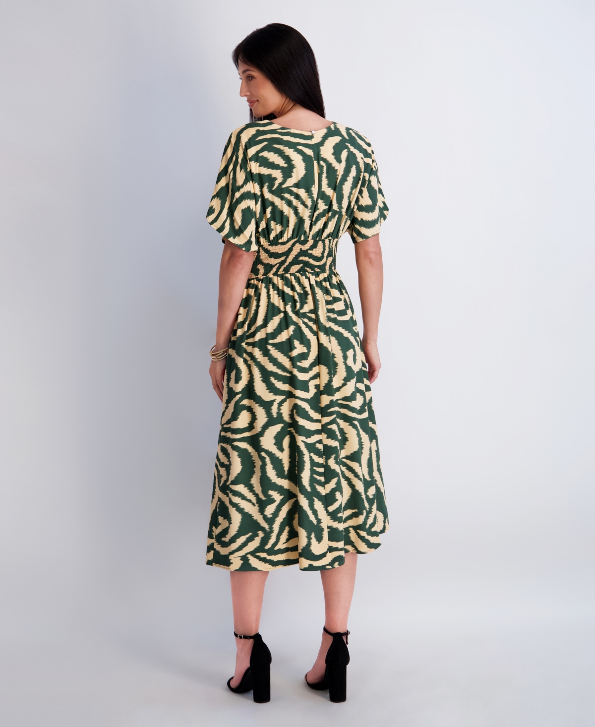 Kensie Women's Printed Crewneck Midi Dress