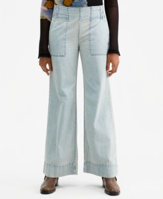 Women's Mid-Rise Wide-Leg Utility Jeans