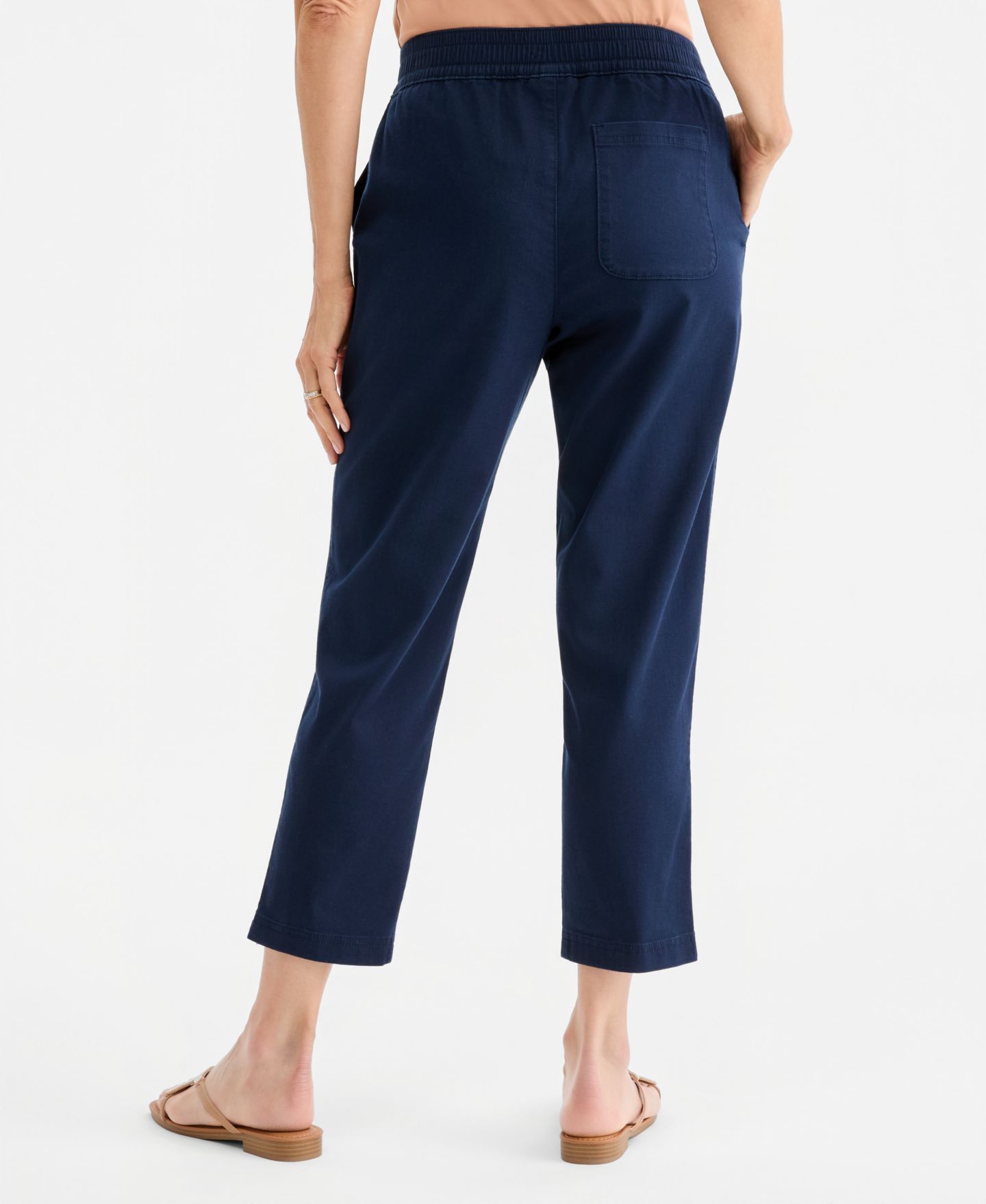 Женские брюки Style & Co Side Zip Cropped Tapered, цвет: Синий — фото 4