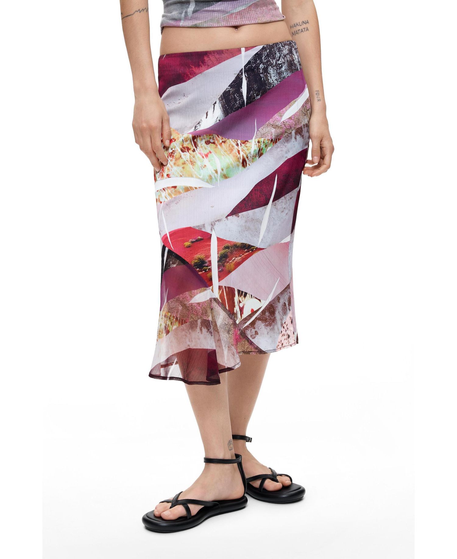 Women's Asymmetrical printed skirt