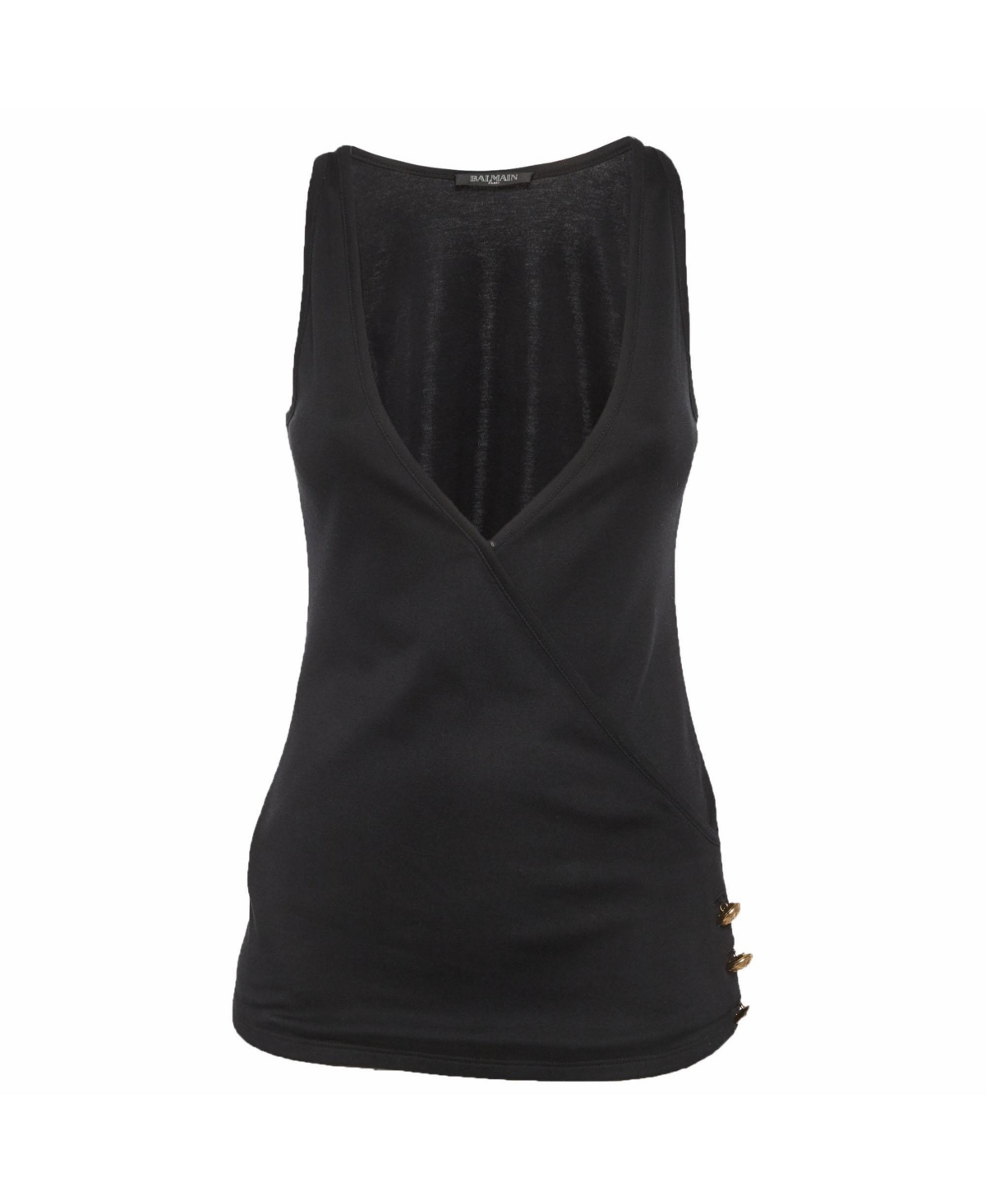 Pre-Owned Balmain Women's Jersey V-Neck Crossover Top