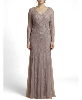 Women's High Neck Beaded Gown