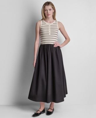 Women's Rib Henley Tank Maxi Dress