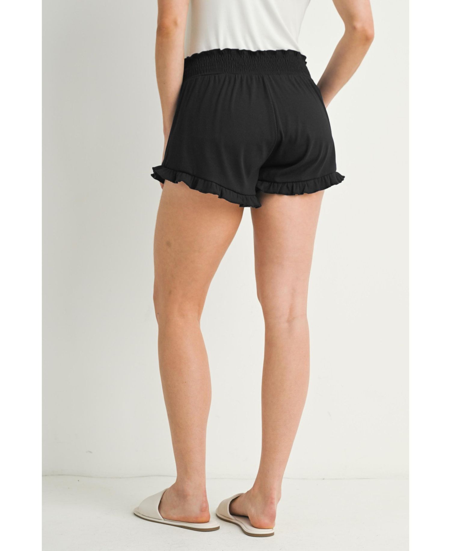 Maternity Smocked Ruffle Lounge Shorts