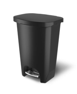 Trash Can with Lid, Stainless Foot Pedal and Garbage Bag Rings, 13 Gal