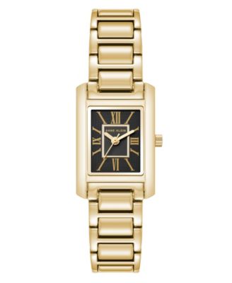 Women's Quartz Rectangle Gold-Tone Alloy Metal Bracelet Watch 20mm
