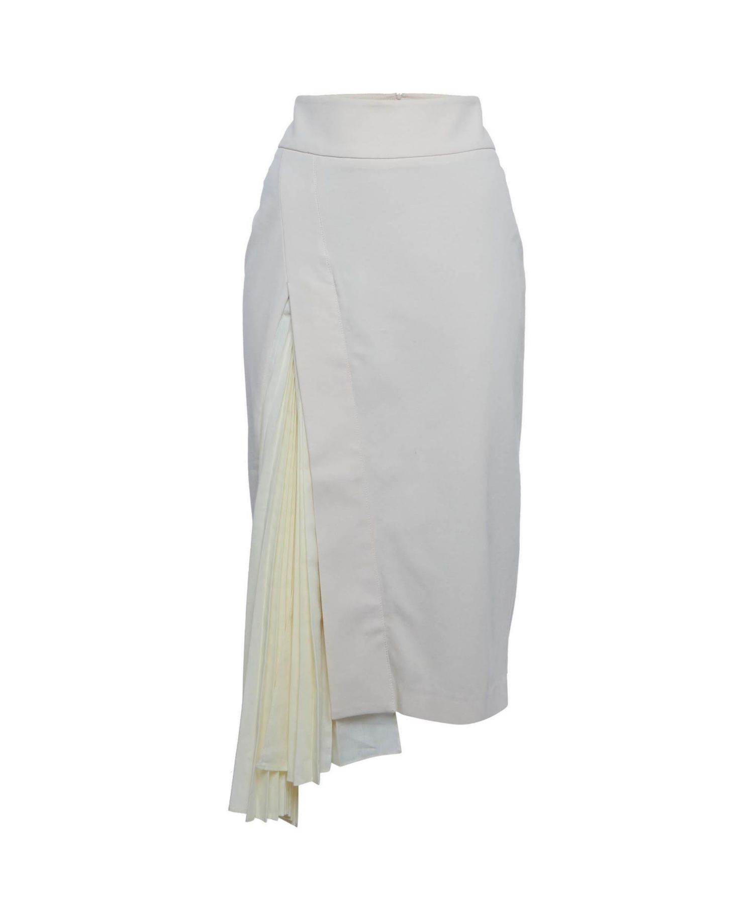 Women's Cotton Pleat Detail Midi Skirt