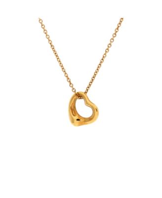 Pre-Owned Tiffany Co Elsa Peretti Open Heart Pendant Necklace - 18k yellow gold 840$