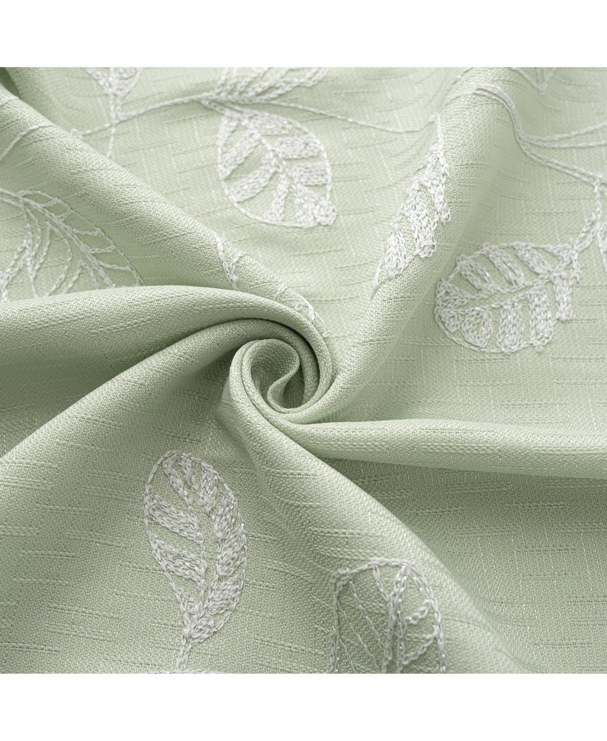 Rt Designers Collection 100 percentage Polyester 140 Gsm Reed Embroidered Grommet Curtain Panel