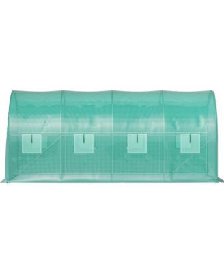 6.5 FT Wood Polycarbonate Cold Frame Greenhouse for Outdoor Garden Storage