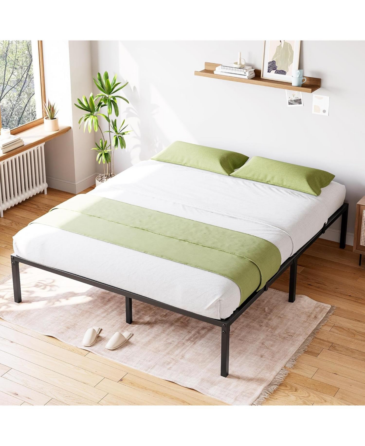 gaomon 10 Inch Bed Frames Heavy Duty Metal Platform Bed with Under Bed Storage, Sturdy Steel Slat Support, No Box Spring Needed