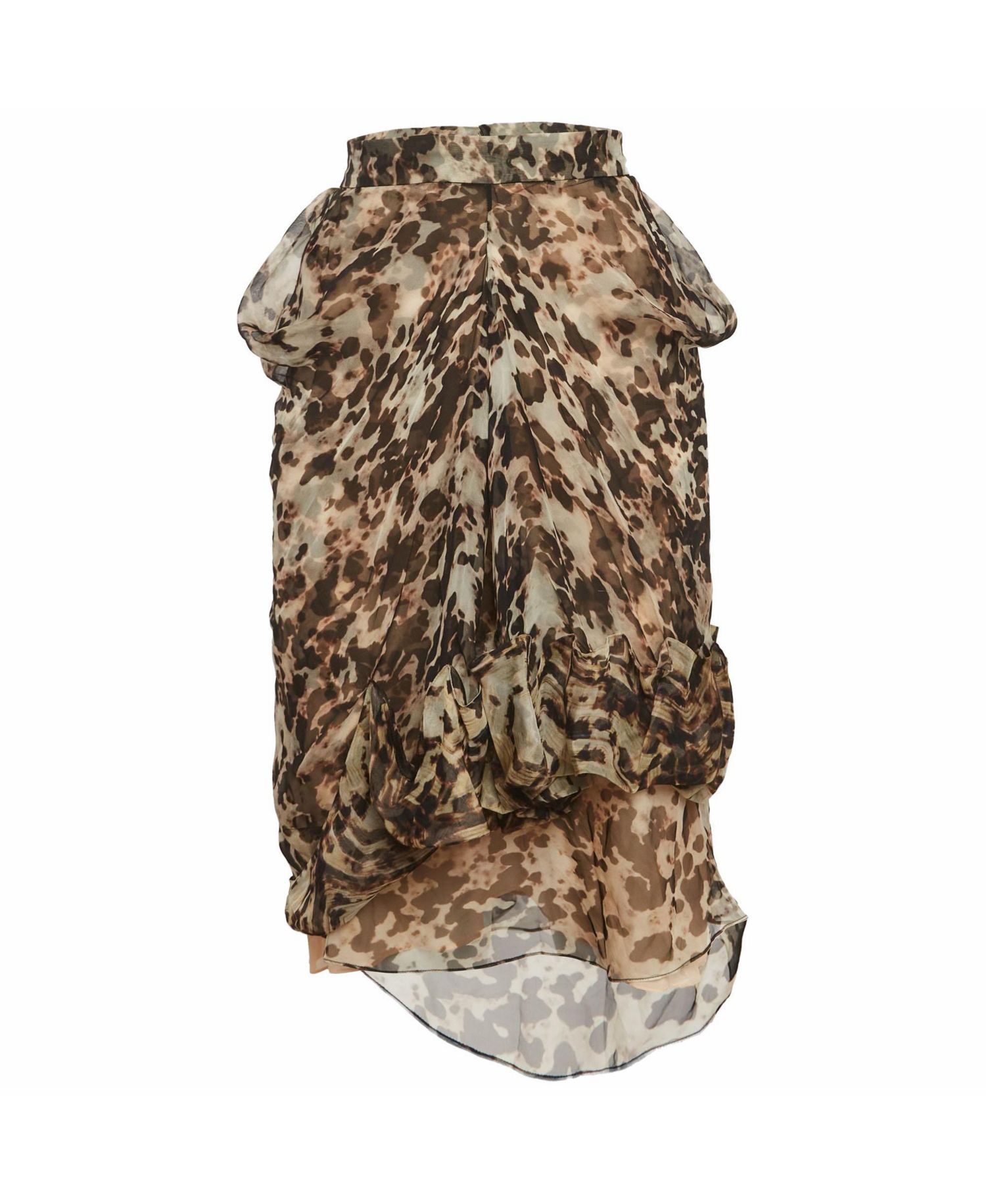 Women's Abstract Print Chiffon Draped Mini Skirt