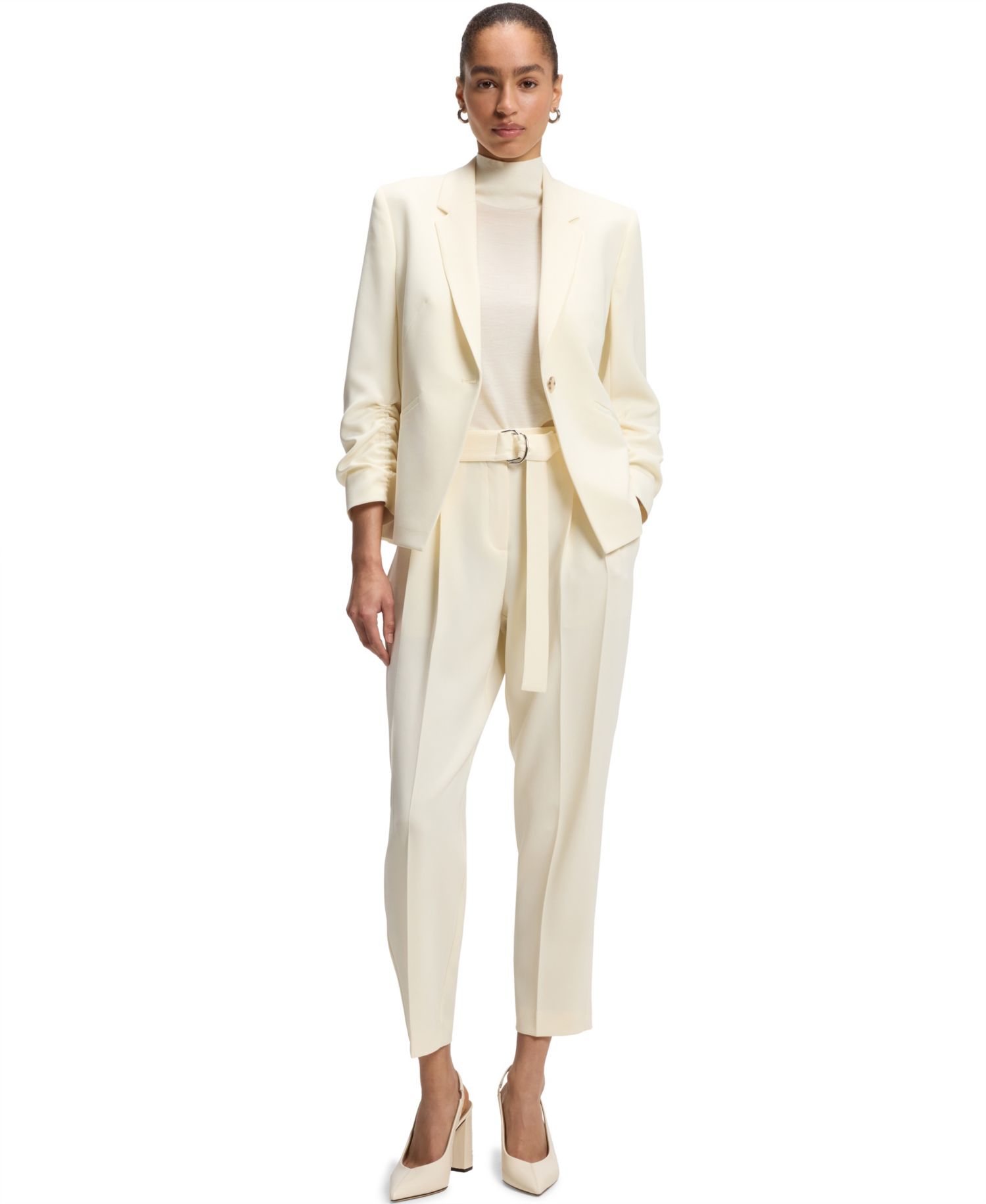 BOSS by Women's Japanese Crepe Tapered-Fit Pants