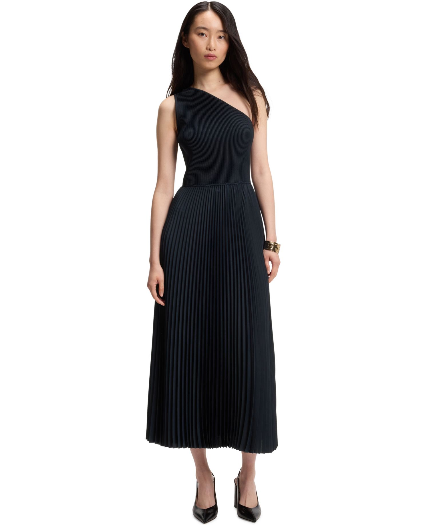 BOSS by Women's Skirt Rib-Knit One-Shoulder Dress