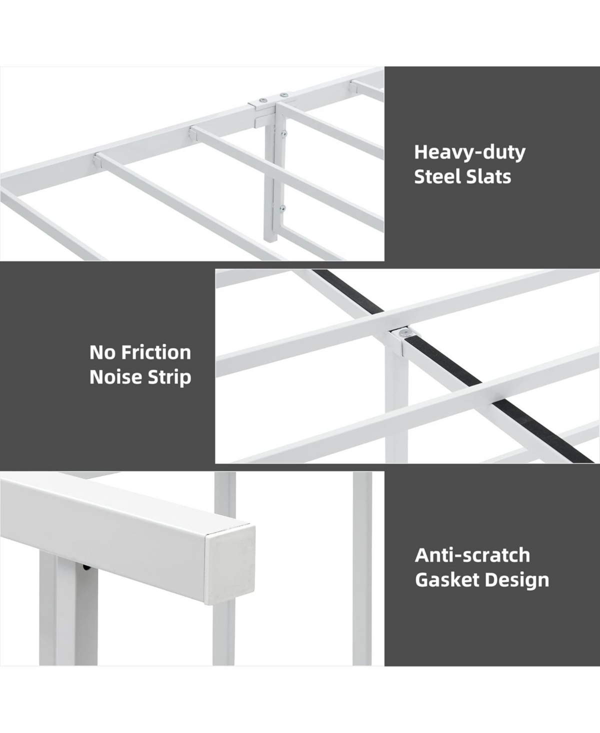 gaomon Full Metal Bed with Headboard and 4 Drawers, Oak Finish