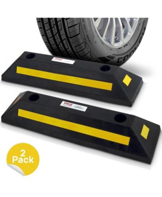 Pair of Heavy-Duty Parking Curb Tire Stops for Cars & Trucks