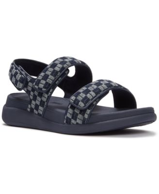 Women's F-Mode Go Checkerboard Round Toe Sandals