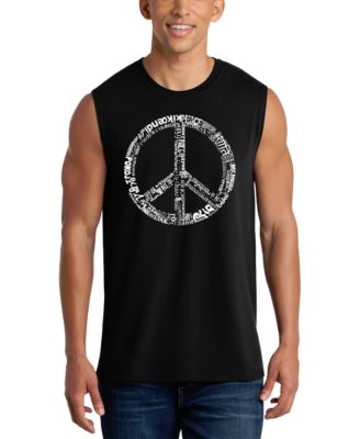 Men's Peace Symbol Word Art Tank Top