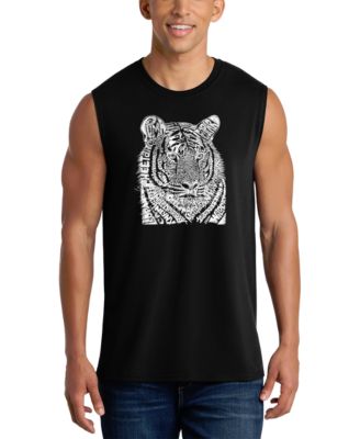 Men's Tiger Face Word Art Graphic Tank Top