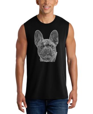 Men's French Bulldog Face Word Art Graphic Tank Top
