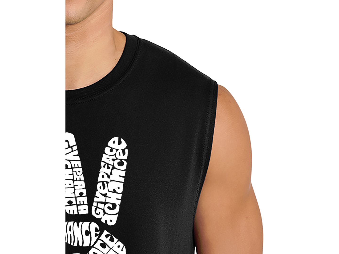 Мужской топ LA Pop Art Peace Sign Word Art, цвет: Чёрный — фото 2