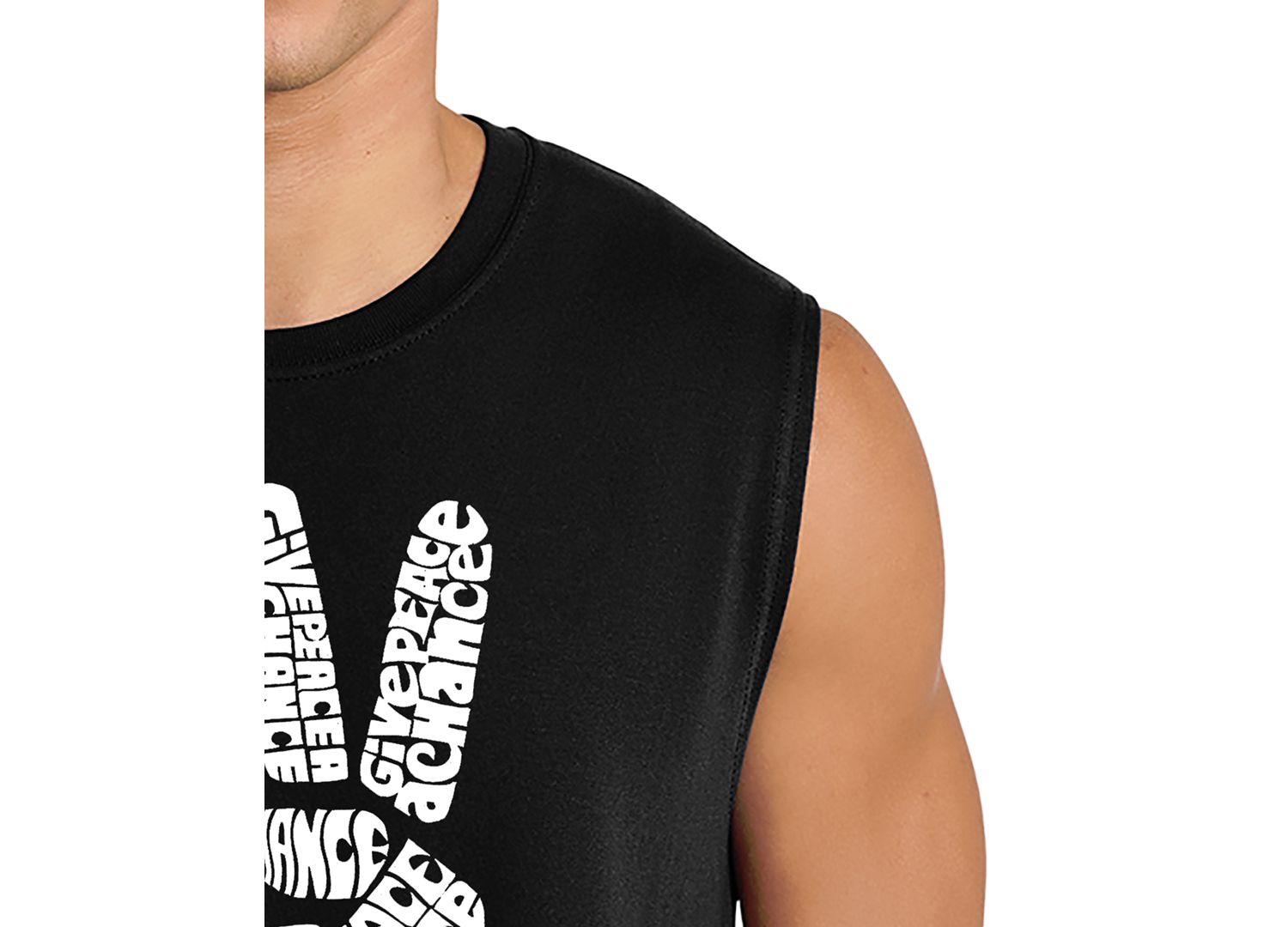 Men's Peace Sign Word Art Tank Top