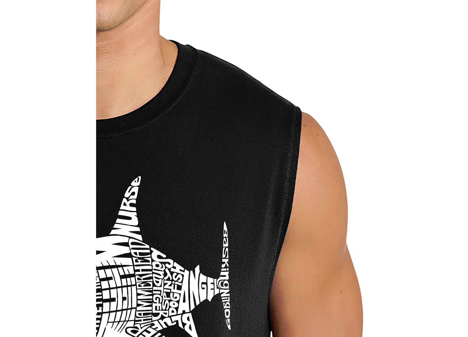 Men's Shark Word Art Tank Top