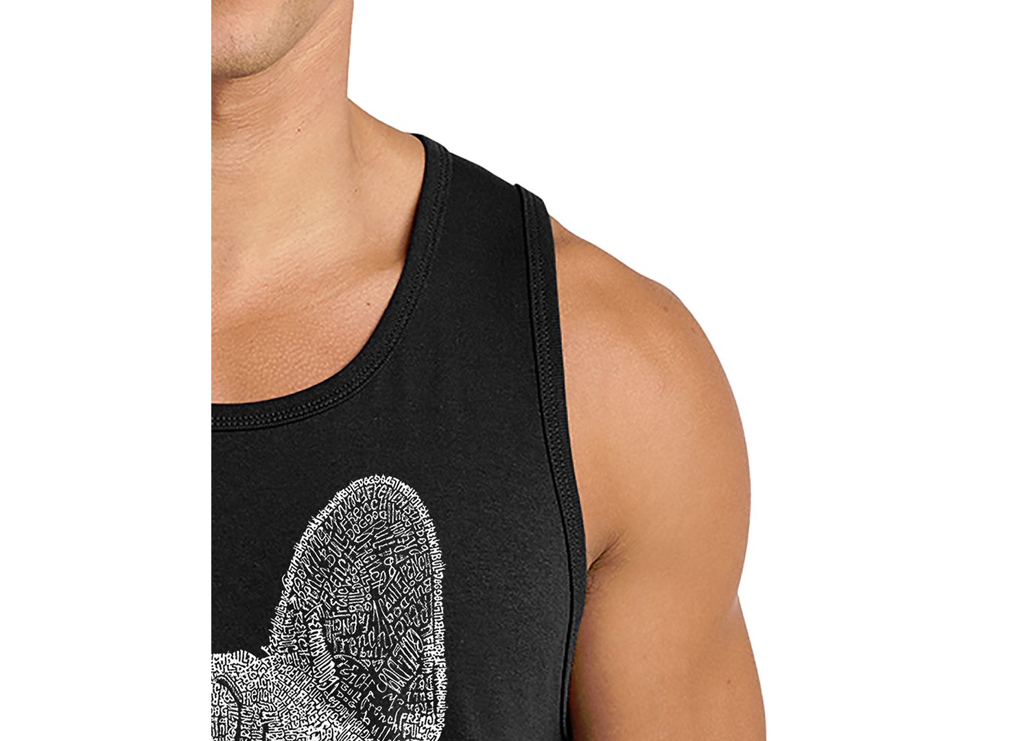 Men's French Bulldog Face Word Art Graphic Tank Top