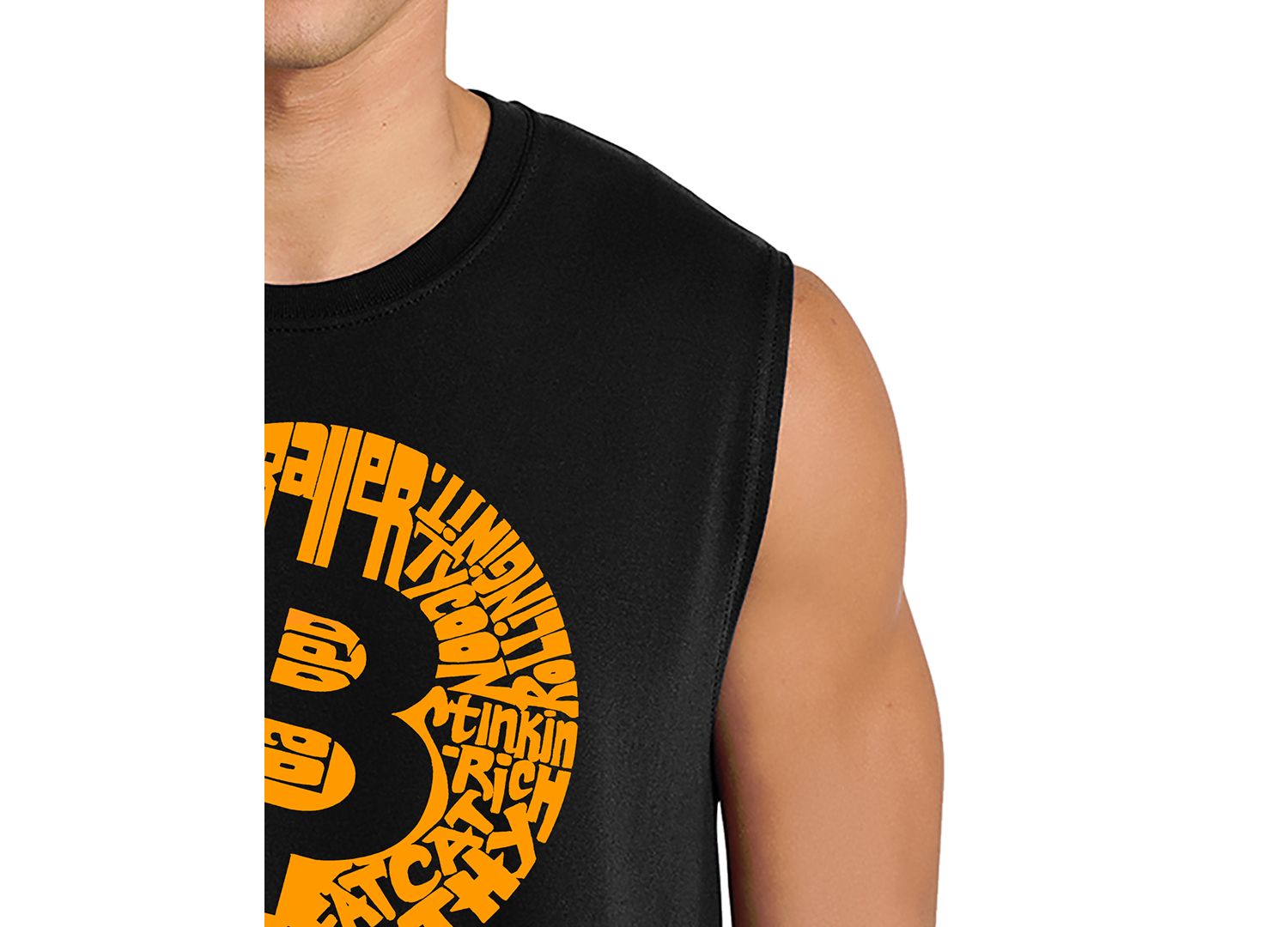 Men's Bitcoin Logo Word Art Graphic Tank Top