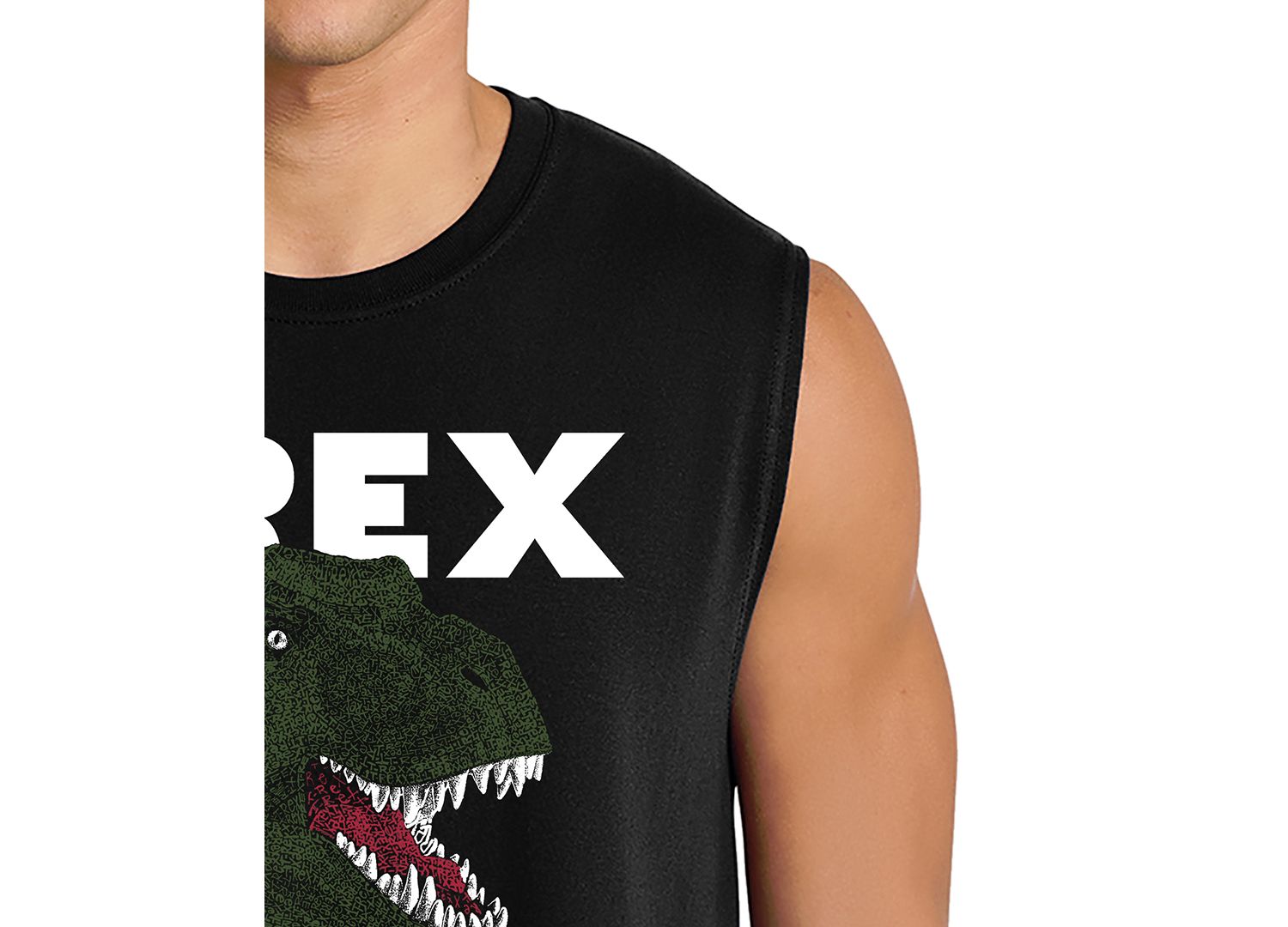 Men's T-Rex Dinosaur Head Graphic Tank Top