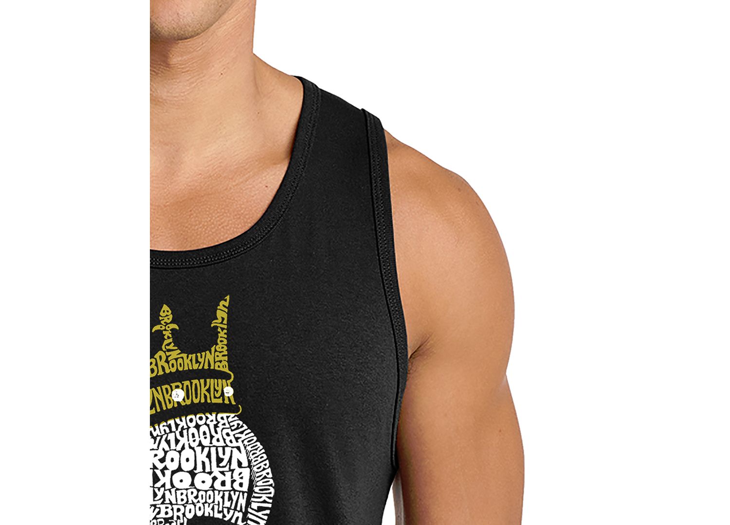 Men's Crowned Skull Word Art Graphic Tank Top