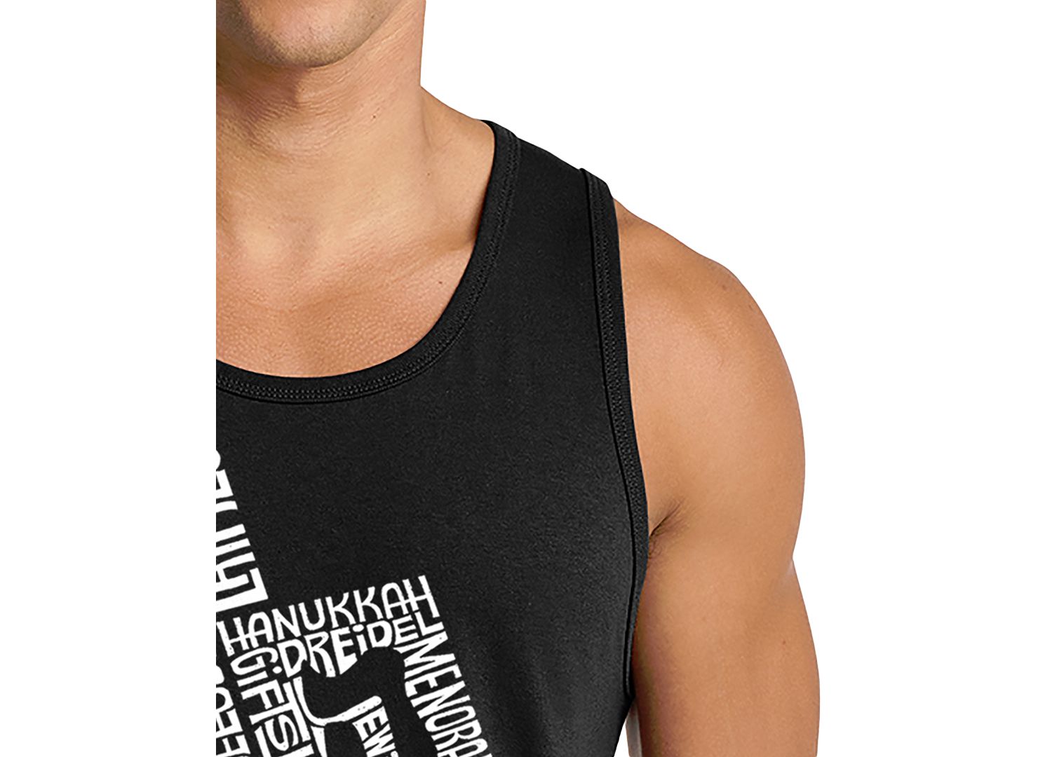 Men's Dreidel Hanukkah Word Art Graphic Tank Top