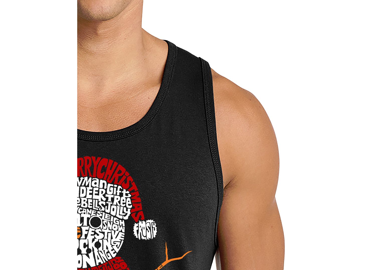 Men's Snowman Christmas Word Art Tank Top