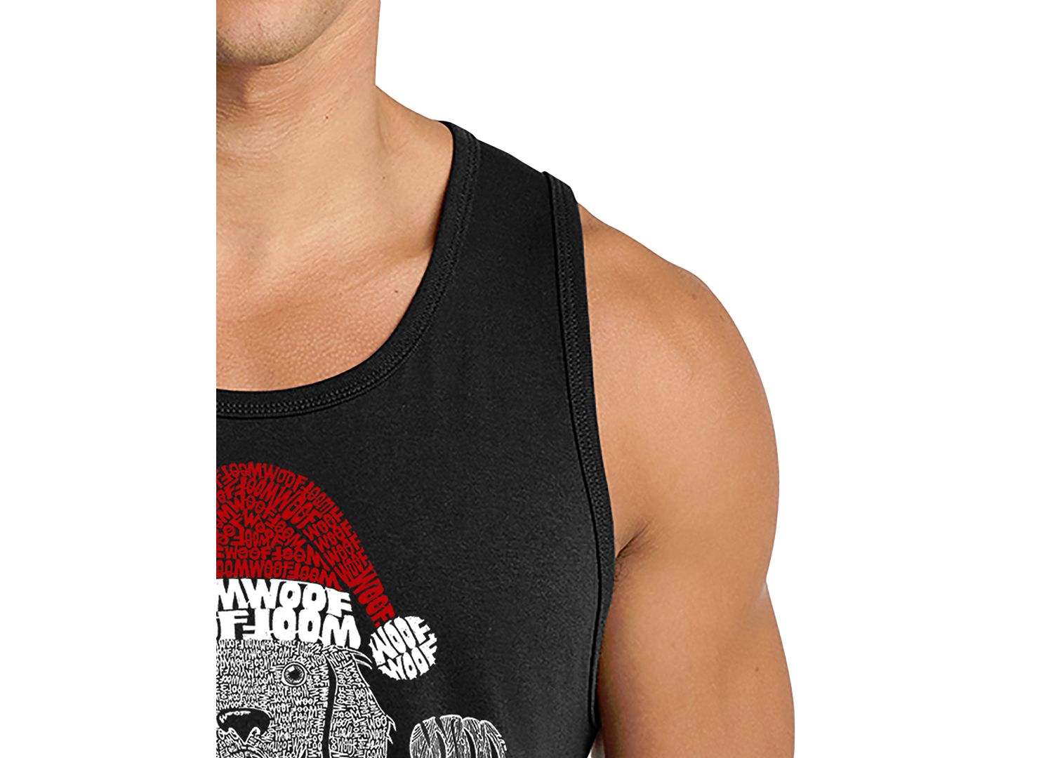 Men's Santa Dog Word Art Tank Top