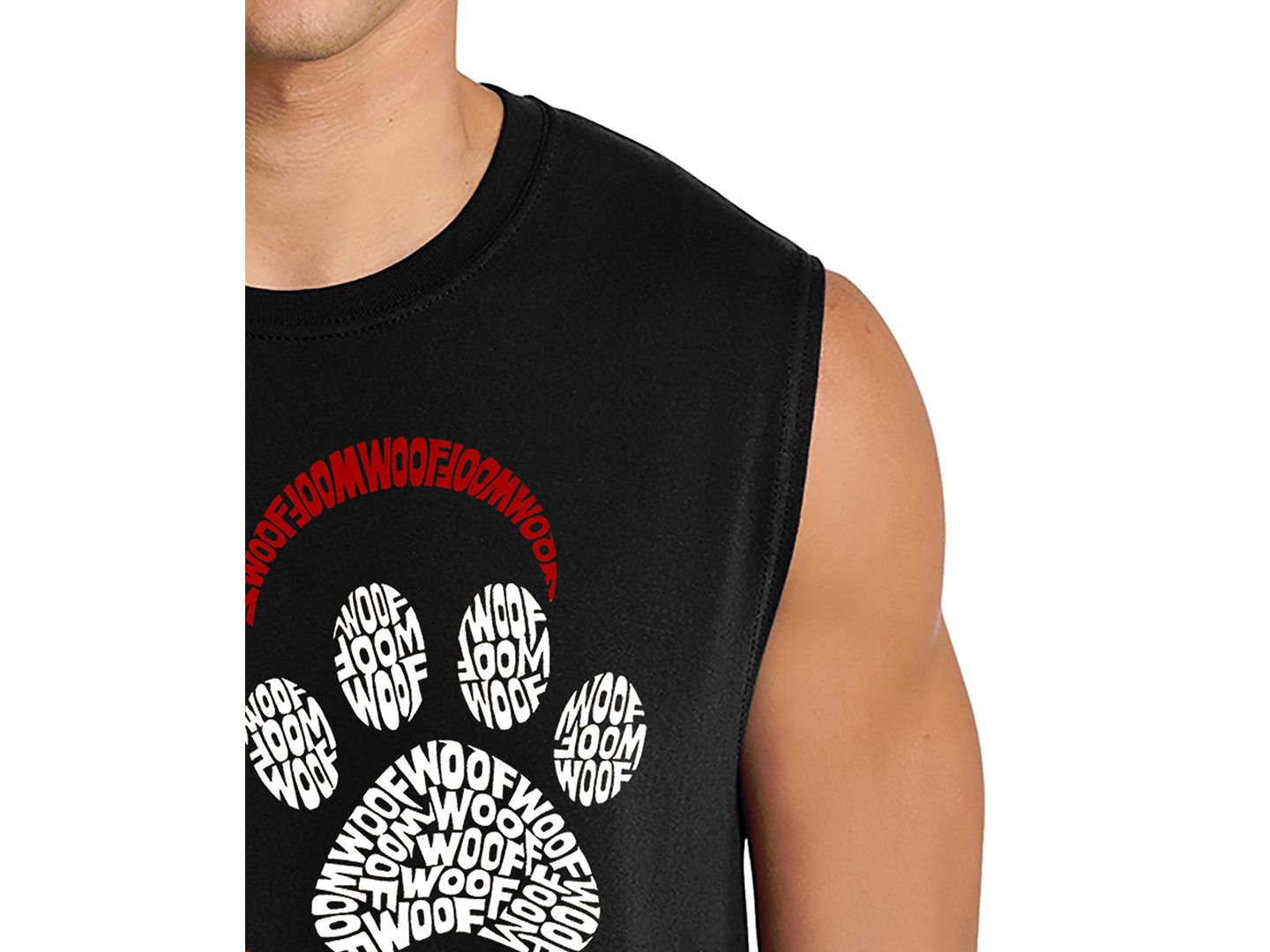 Мужской топ LA Pop Art Paw Print Heart Pet Lover Word Art Graphic, цвет: Чёрный — фото 2