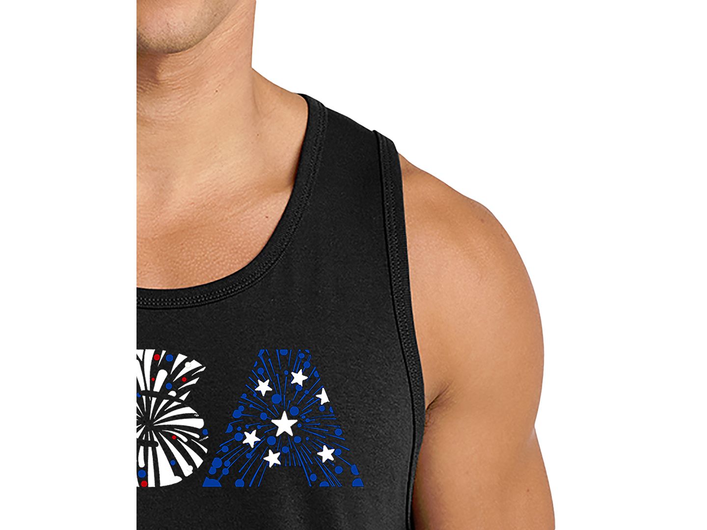 Мужской топ LA Pop Art USA Fireworks Patriotic Graphic, цвет: Чёрный — фото 2